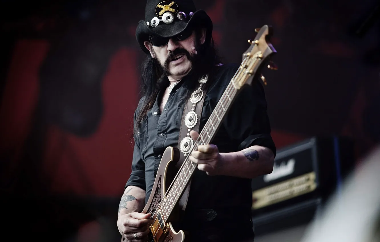 Photo wallpaper scene, guitar, strings, hat, glasses, concert, rock, rock