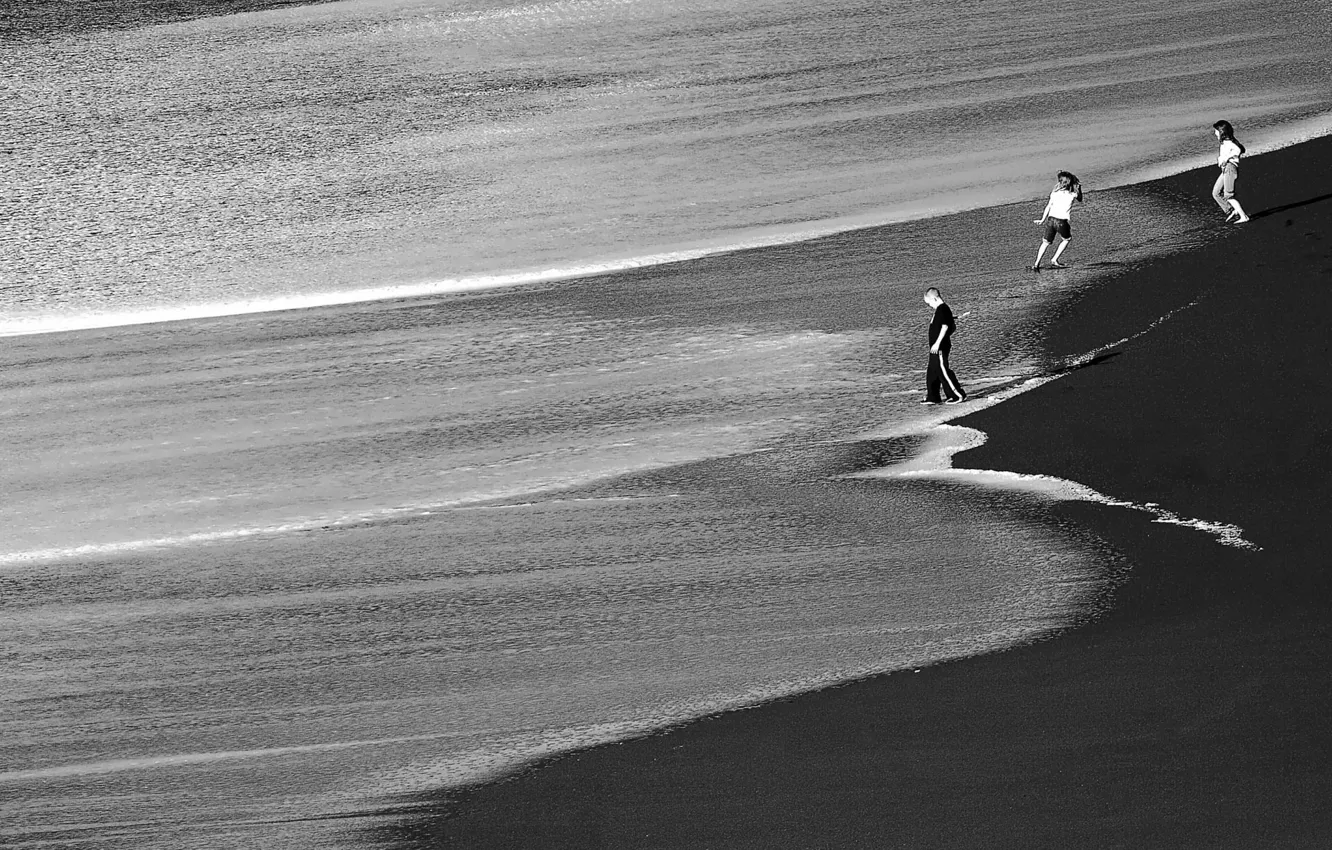 Photo wallpaper sand, sea, wave, beach