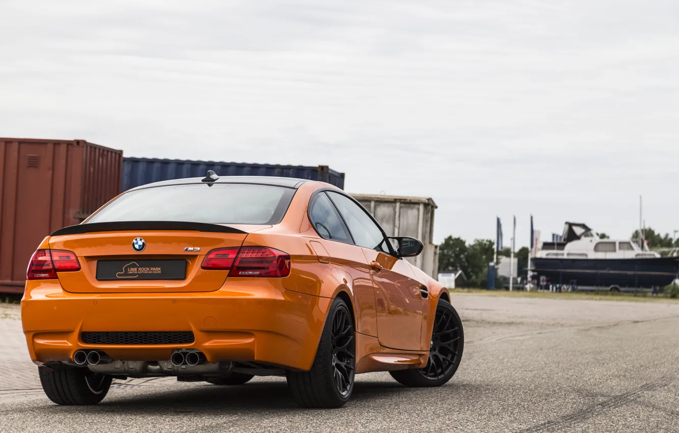 Photo wallpaper BMW, Sky, E92, Rear view, M3, Lime Rock