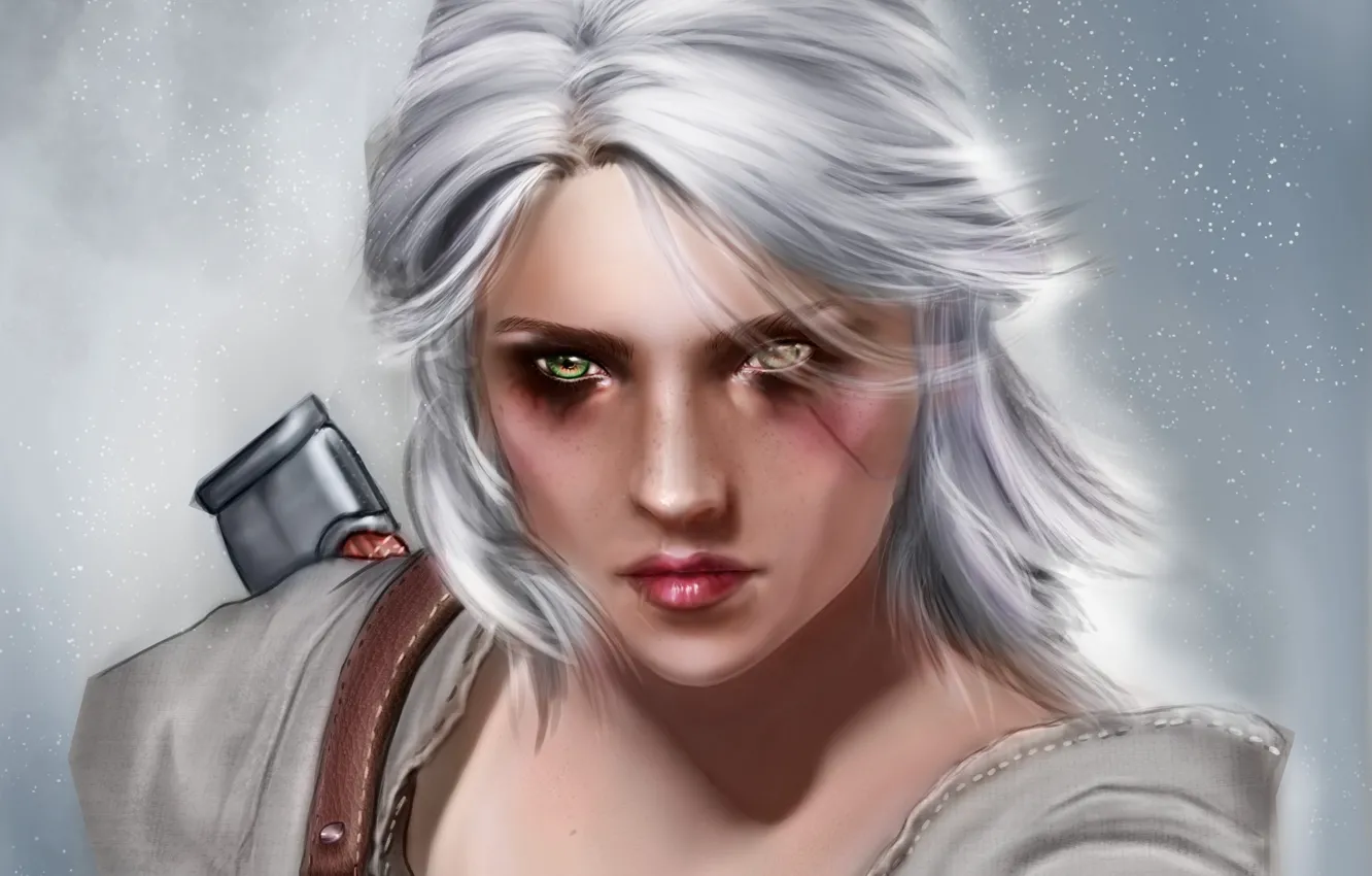 Photo wallpaper look, girl, art, Ciri, Witcher 3: Wild Hunt