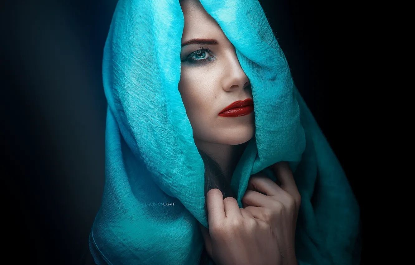 Photo wallpaper look, girl, face, Olesya Celestina, Alexander Drobkov-Light