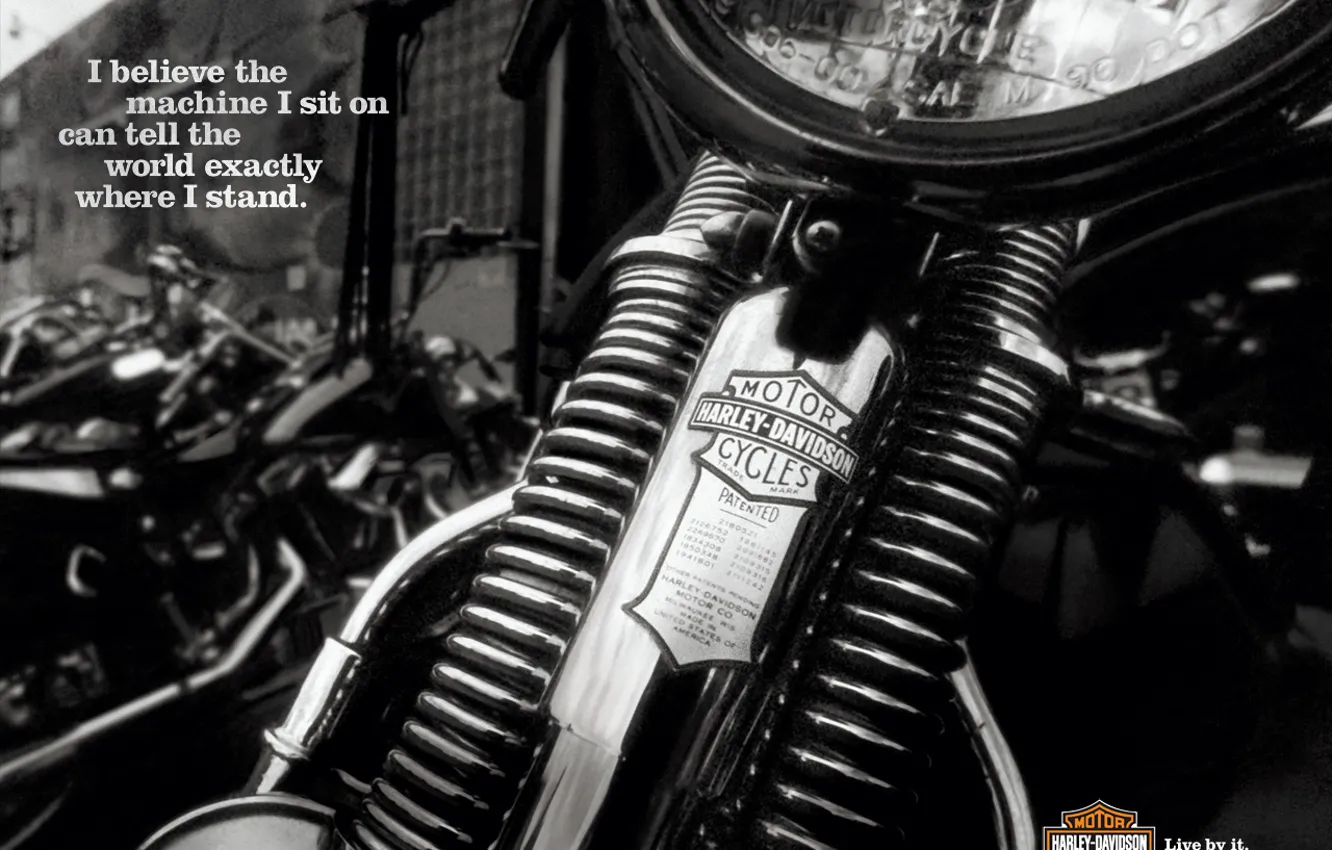 Photo wallpaper black and white, Moto, Harley Davidson