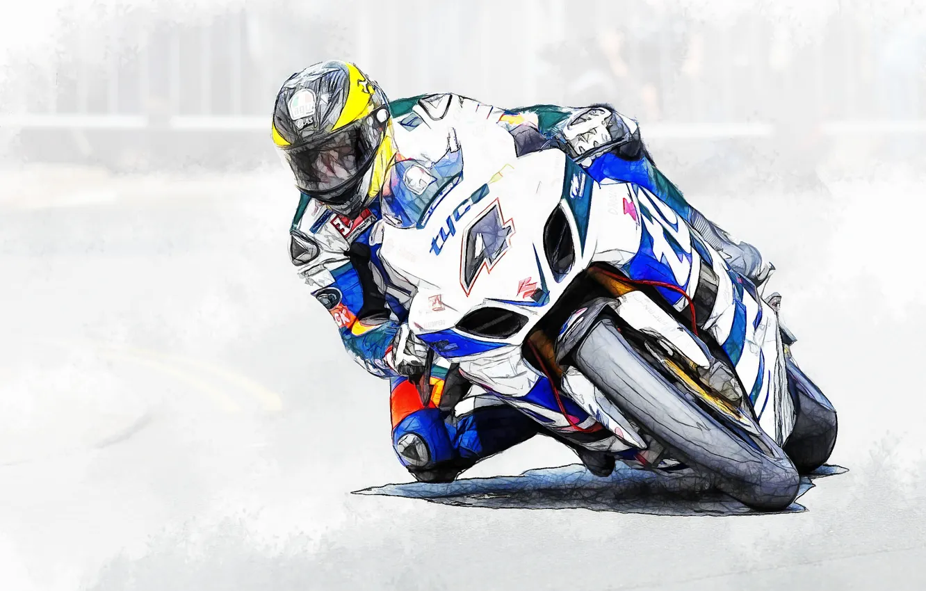 Photo wallpaper speed, motorcycle, race, bike