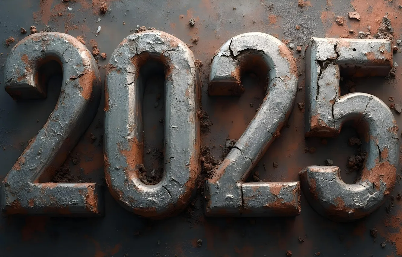 Photo wallpaper new year, figures, 2025