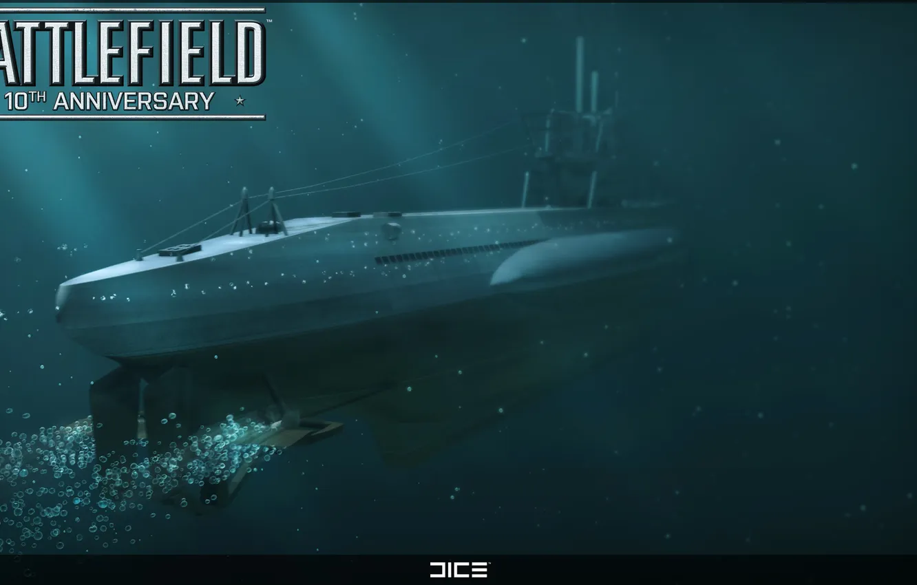 Photo wallpaper submarine, DICE, anniversary Battlefield, Battlefield 1942