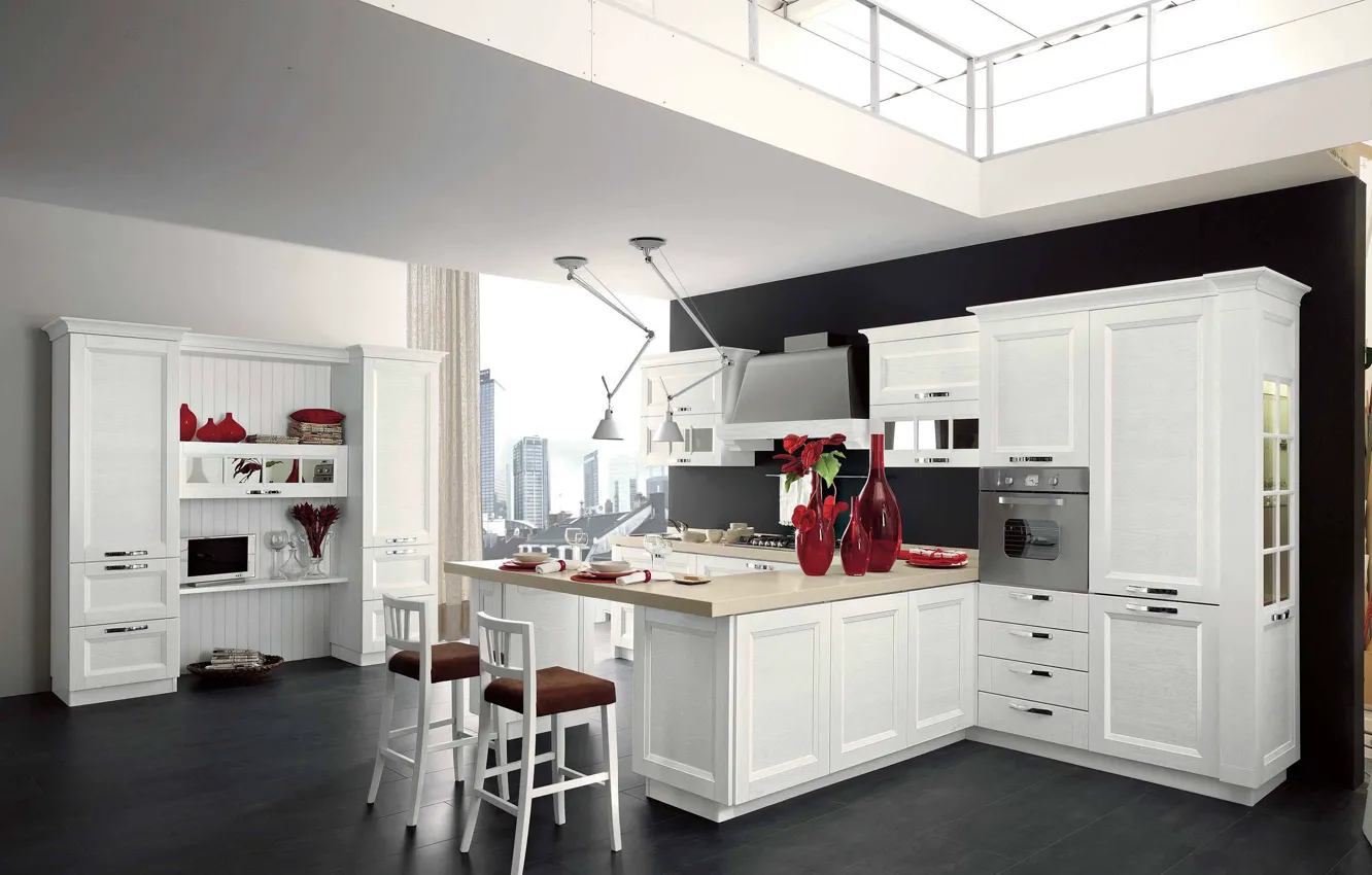 Photo wallpaper room, interior, kitchen