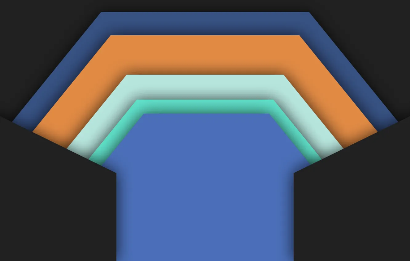 Photo wallpaper white, orange, blue, geometry, black background, design, color, material