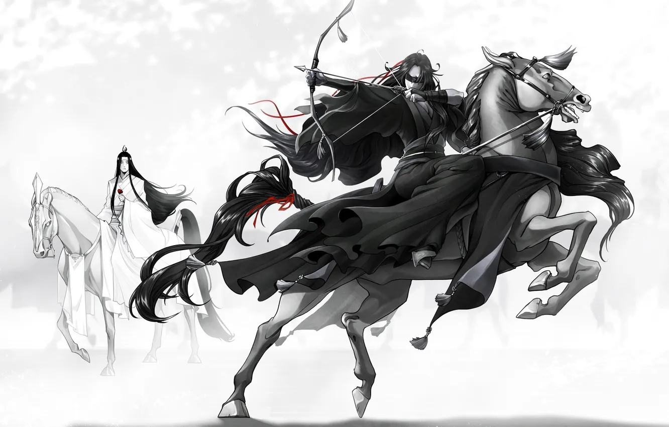 Photo wallpaper horse, bow, arrow, the competition, Mo Dao Zu Shi, Master evil cult, Wei Ying, Lan …