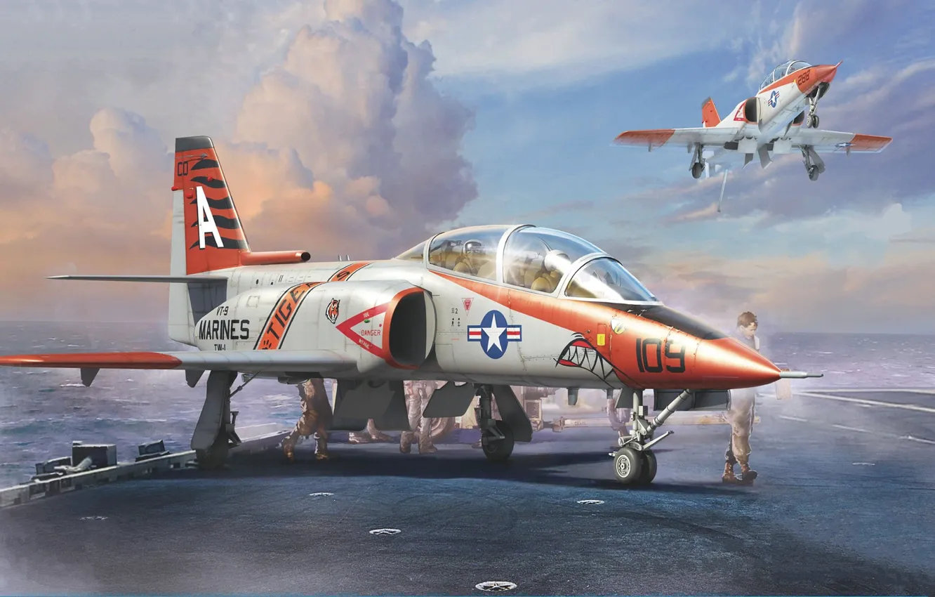 Photo wallpaper USA, T-45 Goshawk, Training aircraft, US Navy VTXTS Jet Trainer