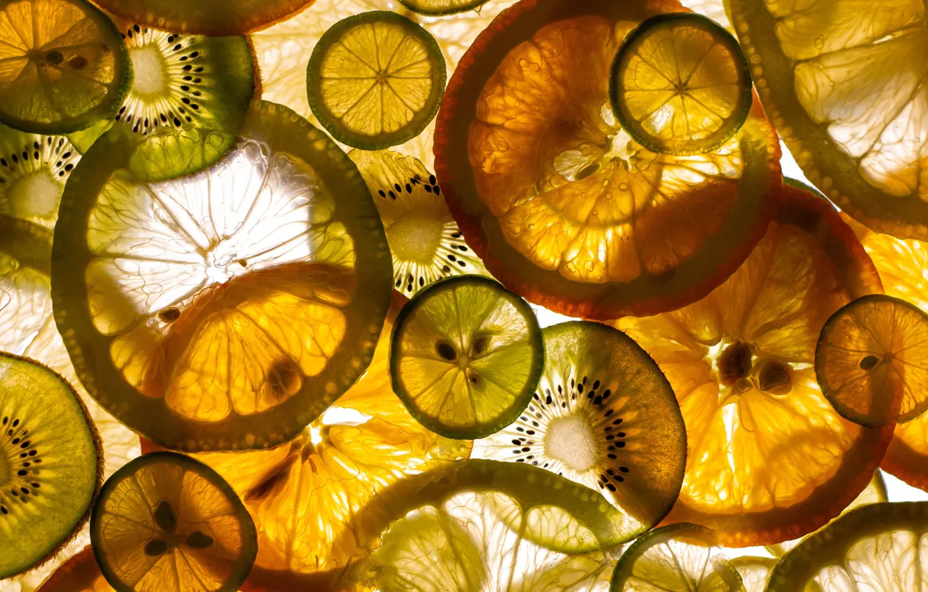 Photo wallpaper oranges, circles, citrus, slices, cuts