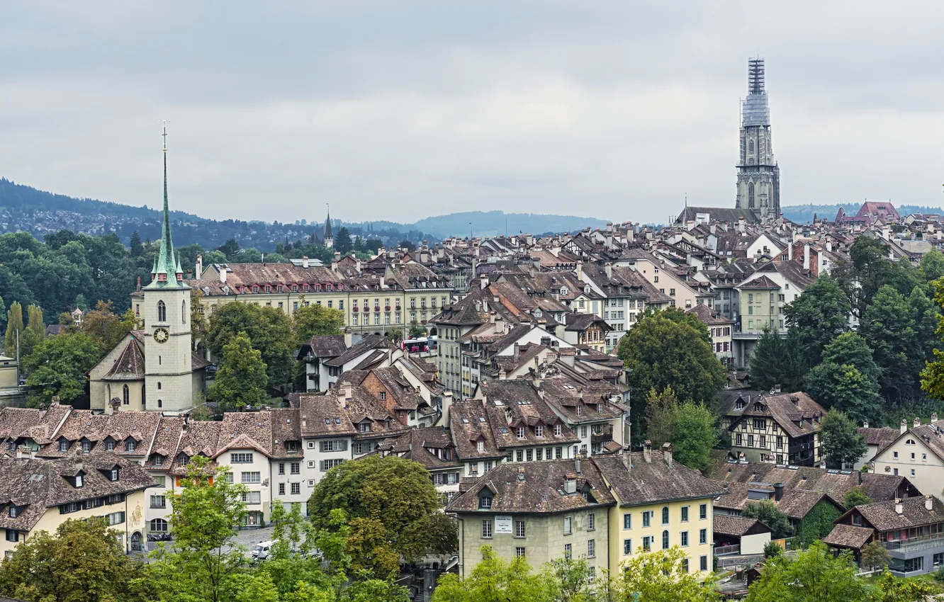 Photo wallpaper building, Switzerland, panorama, Switzerland, Bern, Bern