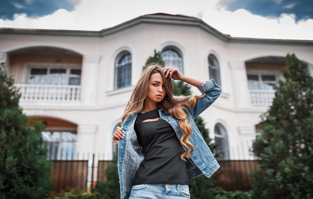 Photo wallpaper look, girl, pose, sweetheart, model, portrait, home, makeup