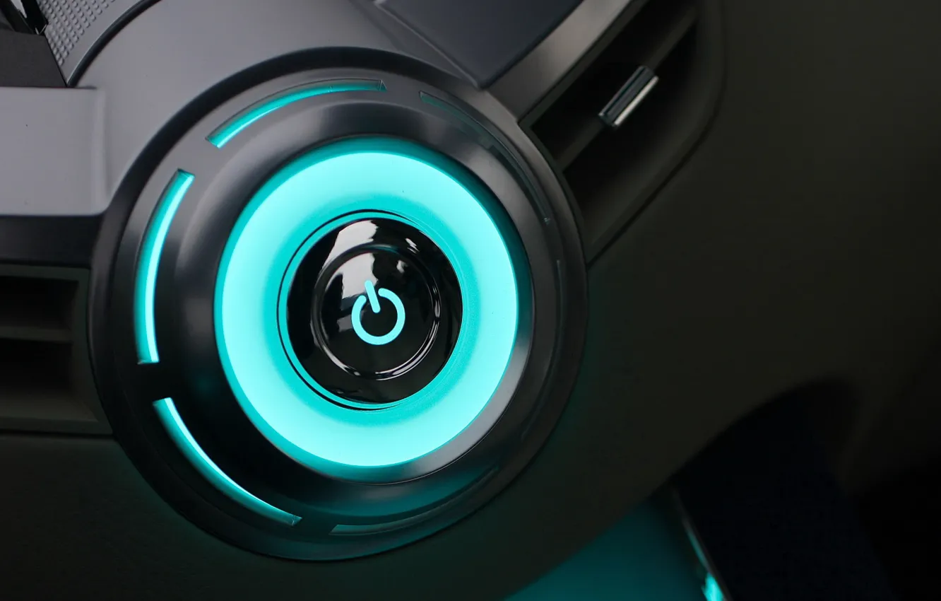 Photo wallpaper blue, button, off, the inclusion of