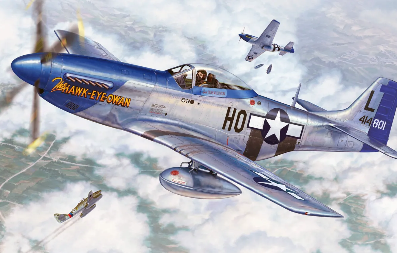 Photo wallpaper Mustang, P-51, North American, long-range, American single-seat fighter