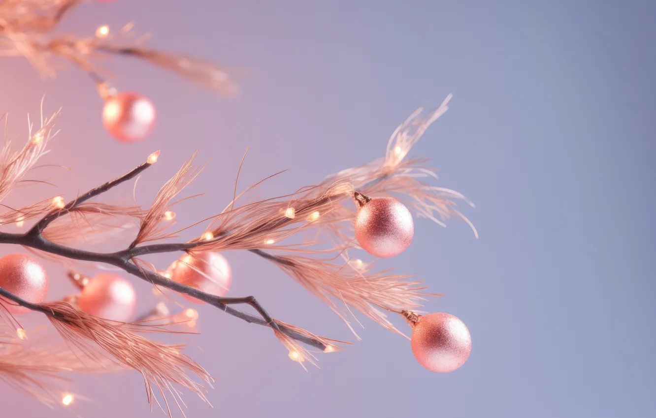 Photo wallpaper balls, balls, new year, Christmas, pink, pink background, Christmas decorations, Christmas decorations