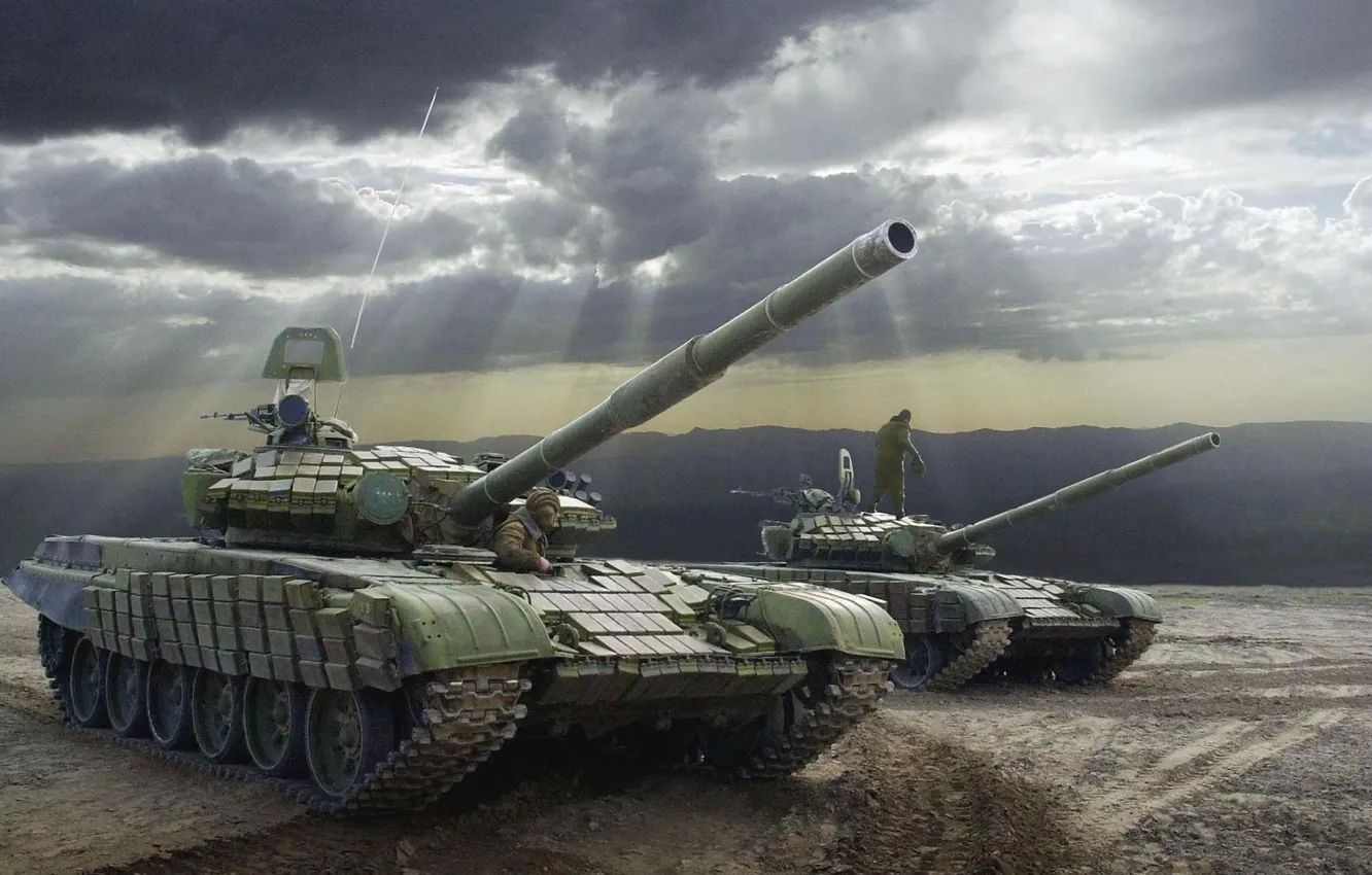 Photo wallpaper tank, T-90, tankers