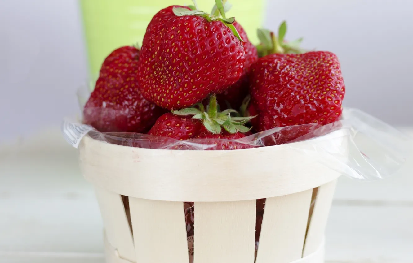 Photo wallpaper berries, strawberry, basket