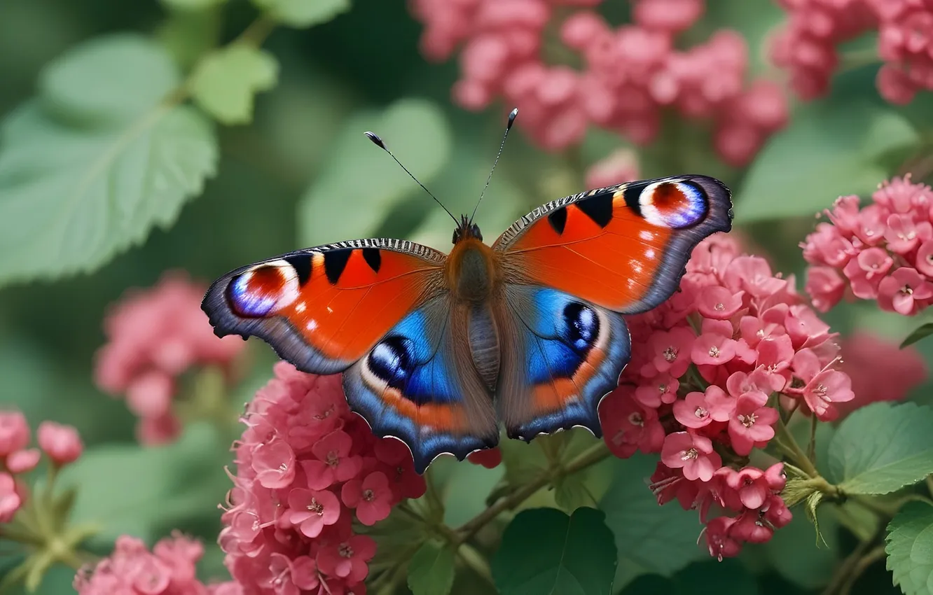Photo wallpaper Macro, Butterfly, Generated by AI