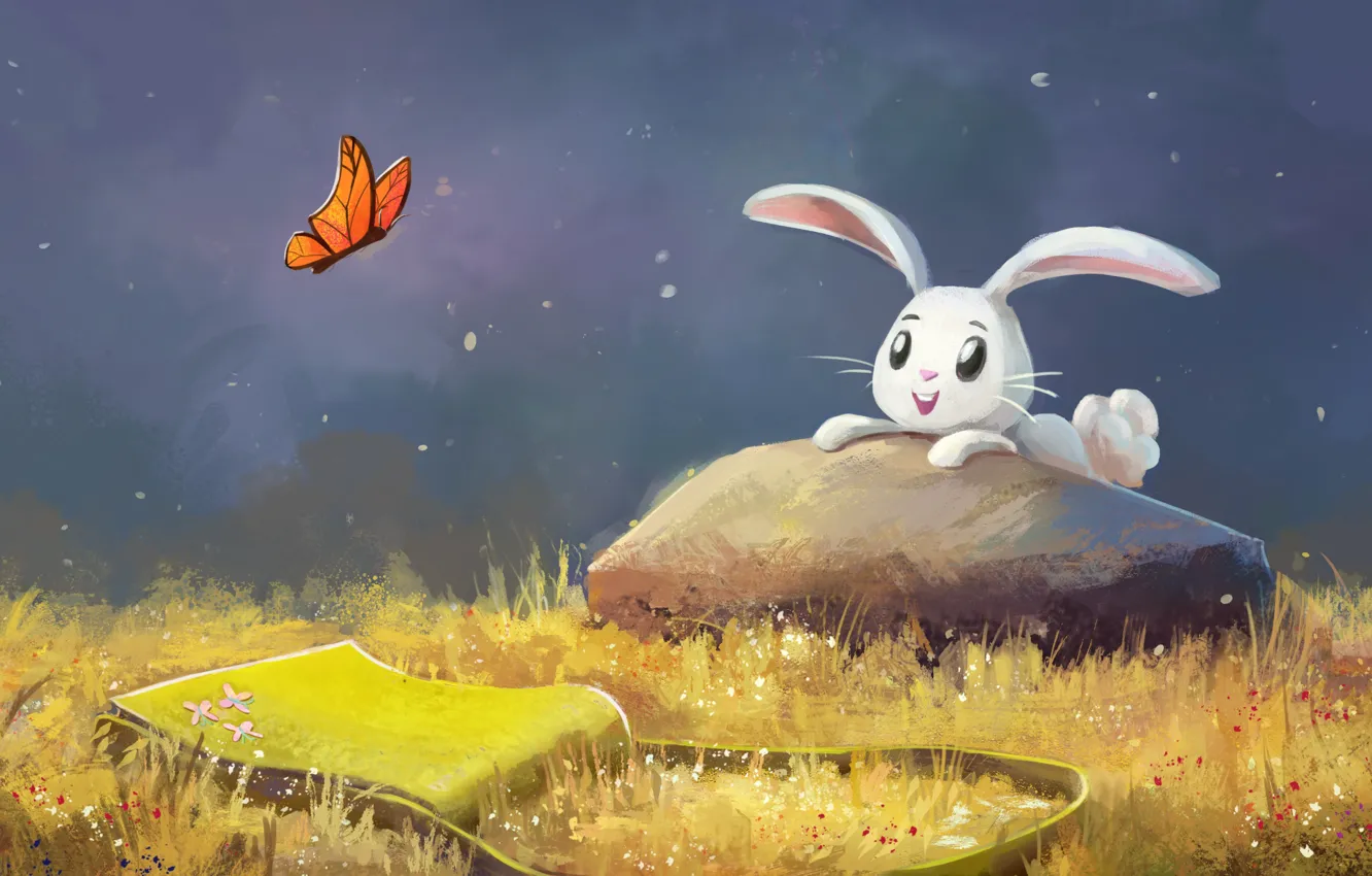 Photo wallpaper nature, butterfly, Bunny, by aJVL