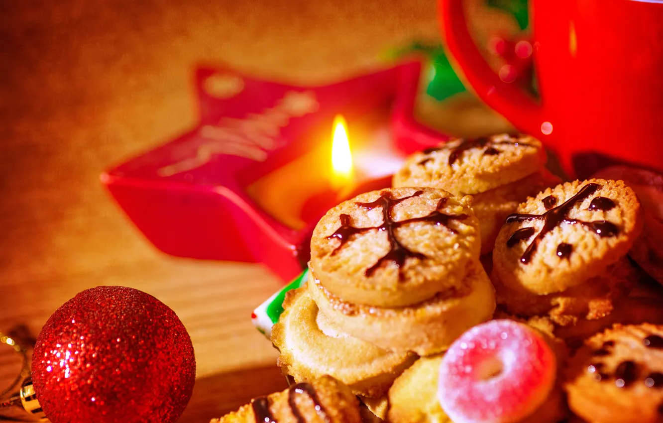 Photo wallpaper holiday, new year, Christmas, Christmas, New Year, sweets, cookies