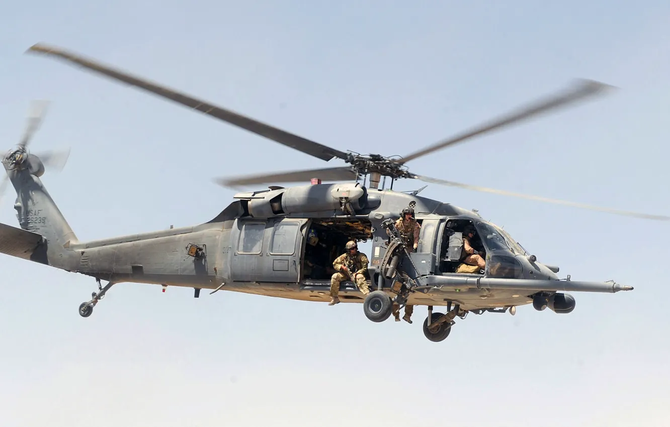 Photo wallpaper Sikorsky, HH-60G, Pave Hawk, modification, U.S. Air Force, American multi-purpose helicopter