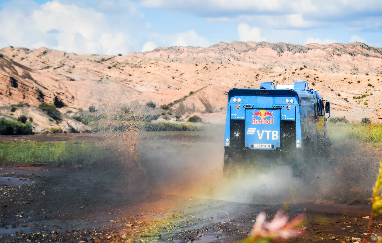 Photo wallpaper Truck, Race, Master, Squirt, Russia, 500, Kamaz, Rally