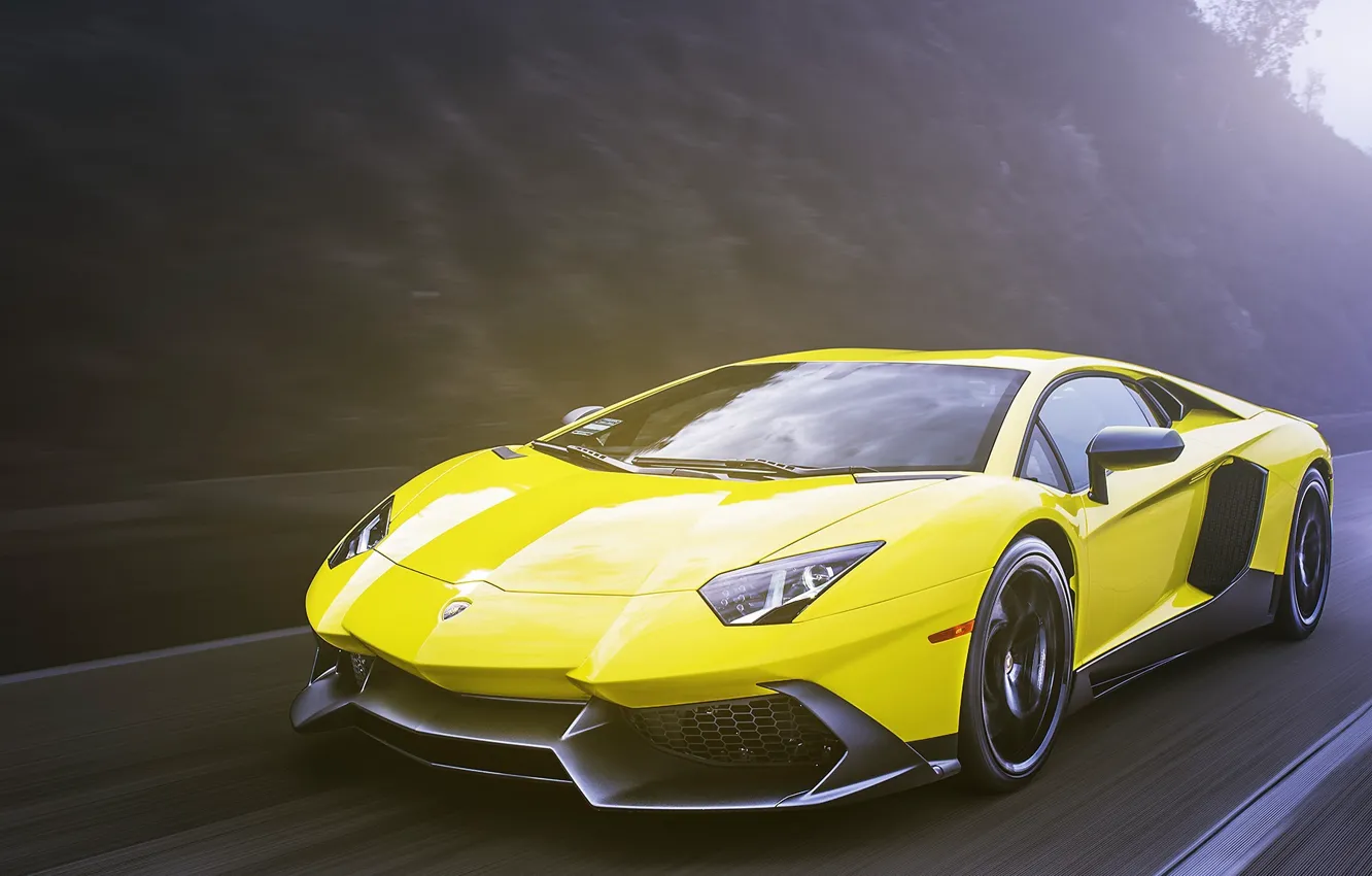 Photo wallpaper yellow, Lamborghini, Lamborghini, yellow, Aventador, aventador, LP720-4