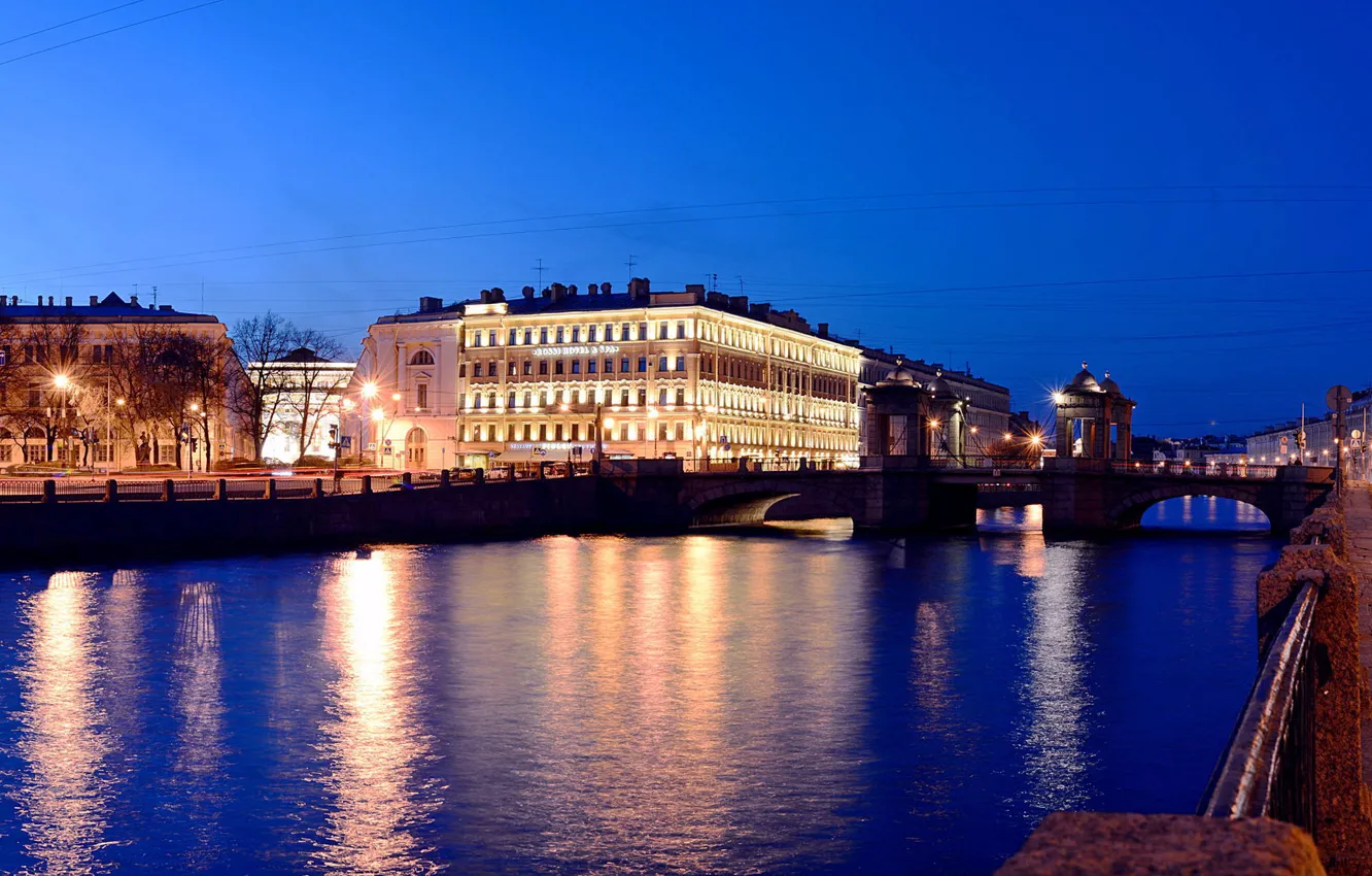 Photo wallpaper lights, the evening, Russia, Peter, Saint Petersburg, St. Petersburg