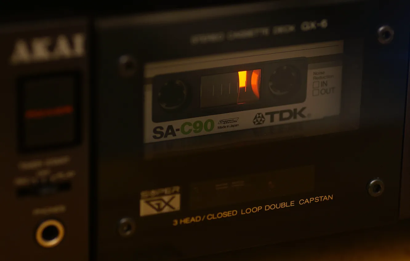 Photo wallpaper macro, cassette, AKAI GX-6, TDK SA-C90