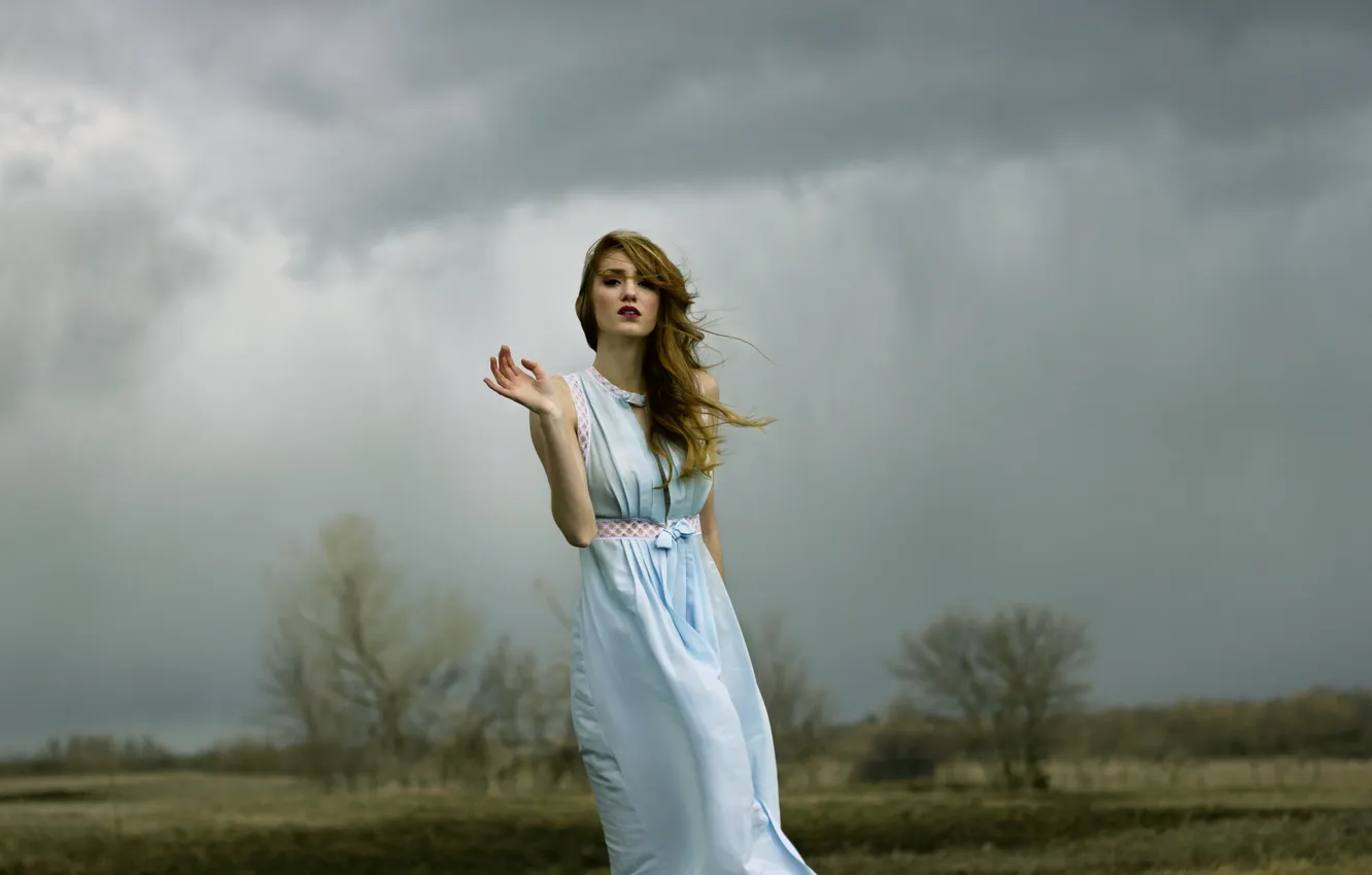 Photo wallpaper girl, nature, background