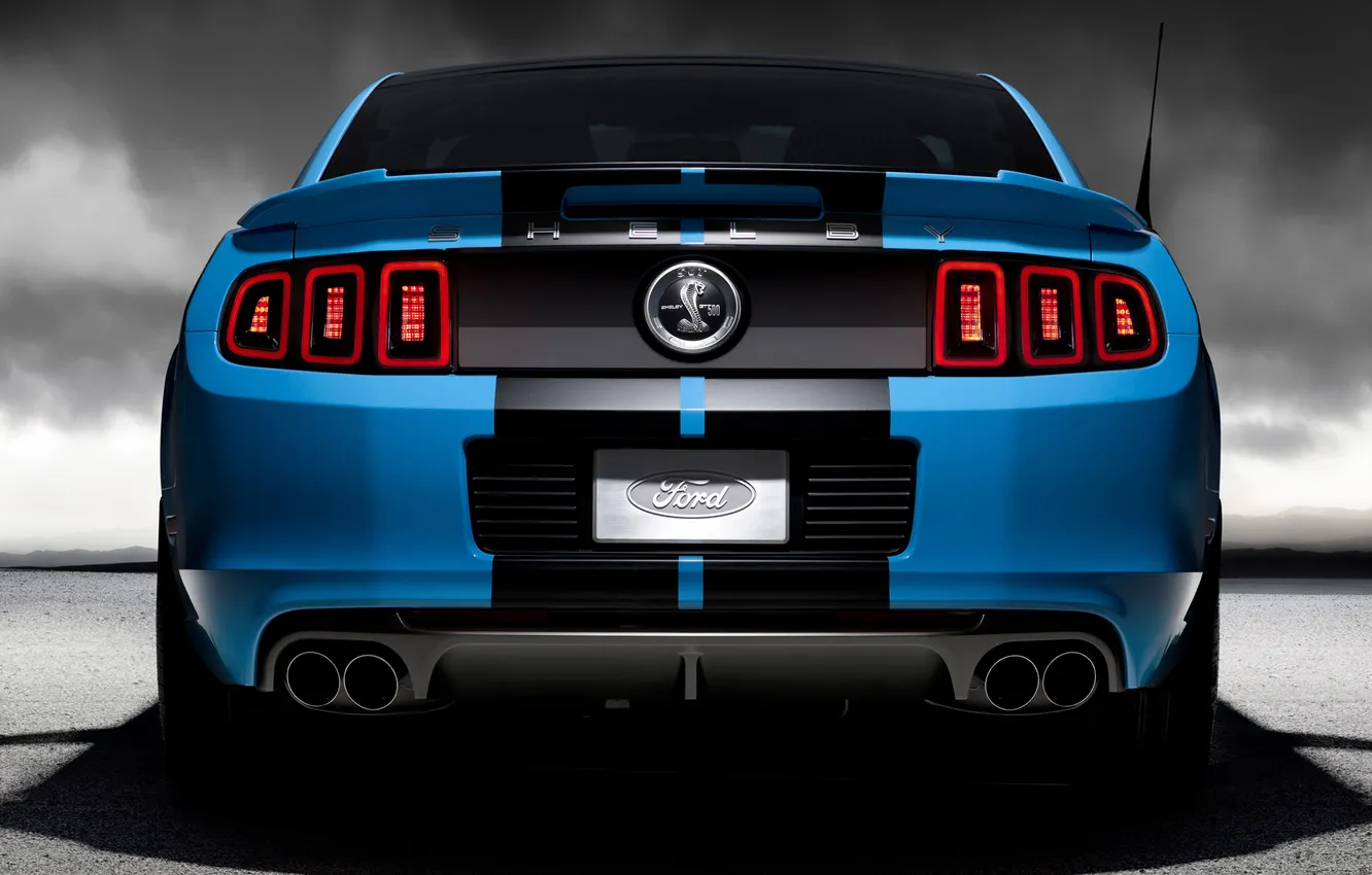 Photo wallpaper blue, Mustang, Ford, Shelby, GT500, Mustang, Ford, Shelby