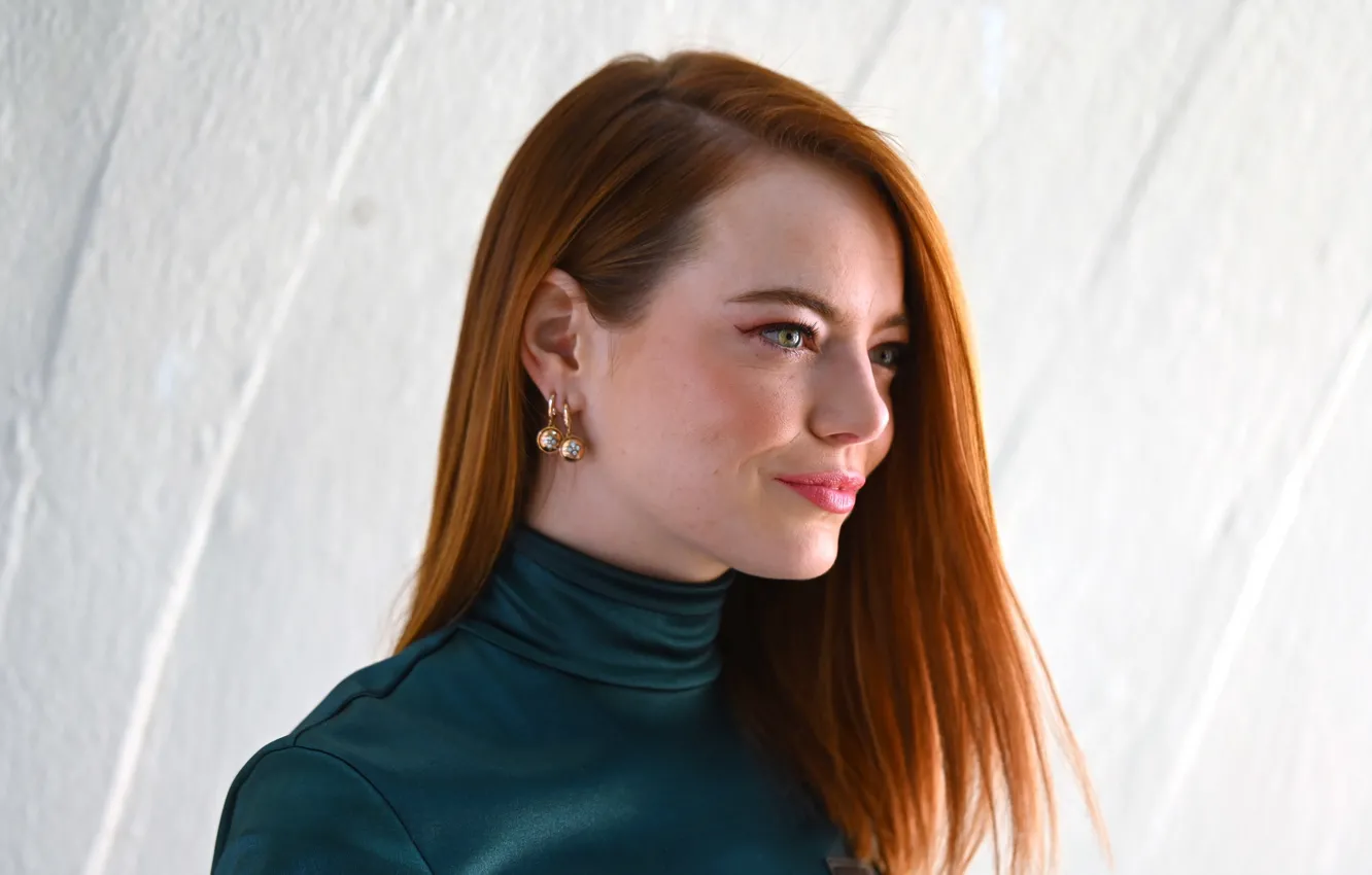 Photo wallpaper earrings, actress, red hair, earrings, Emma Stone, Emma Stone