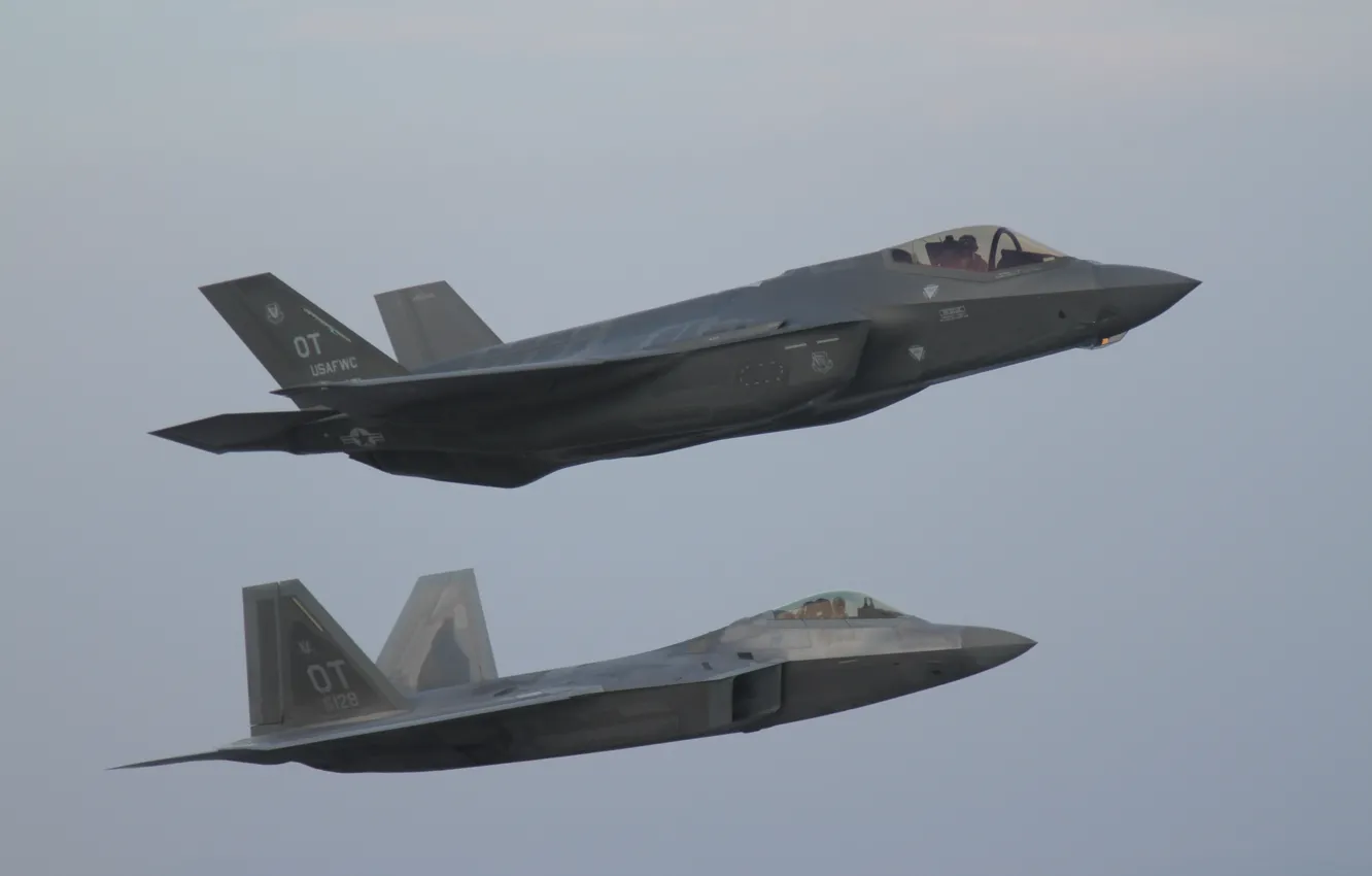 Photo wallpaper unobtrusive, UNITED STATES AIR FORCE, fighter-bomber, Lightning II, Lockheed Martin, multi-purpose fighter of the fifth …