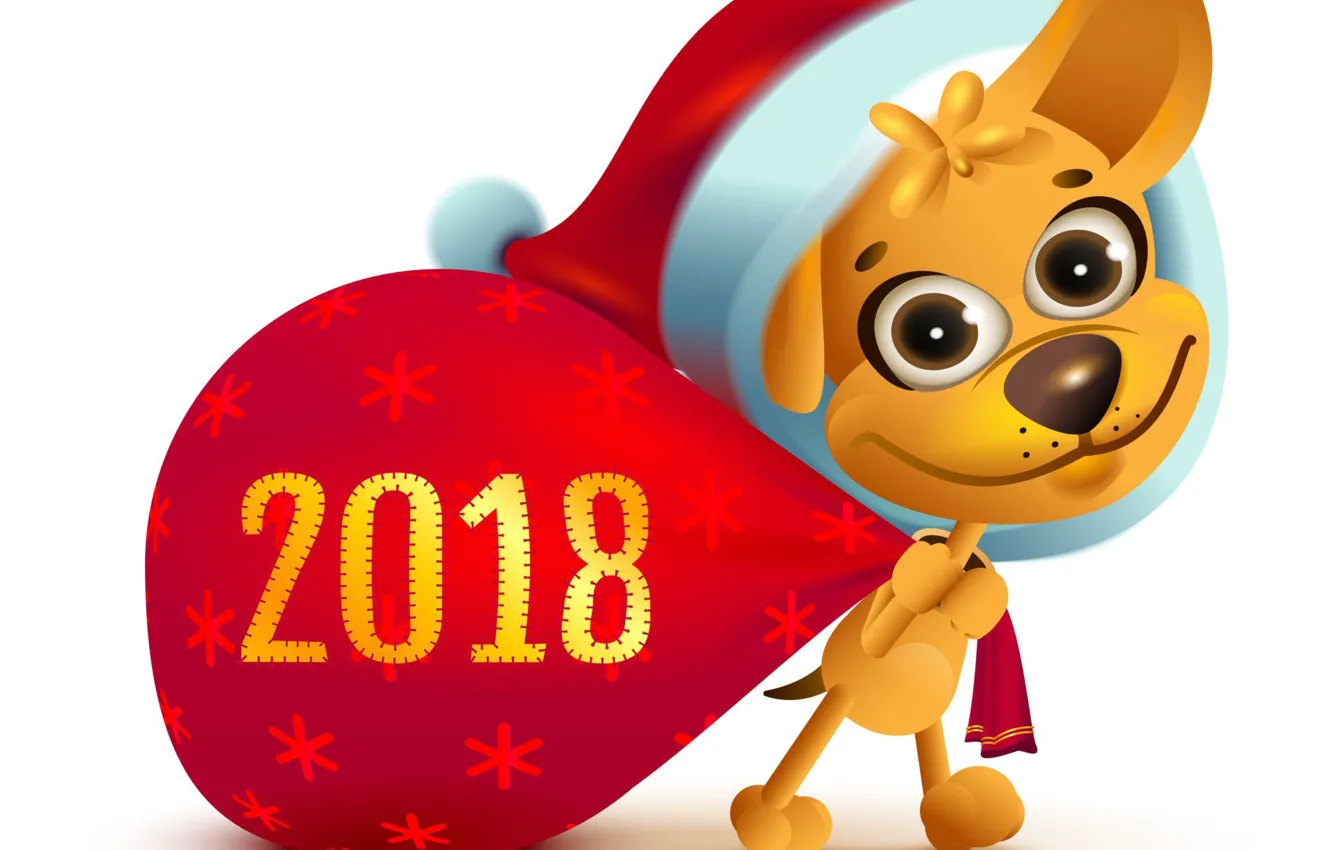 Photo wallpaper figure, dog, New year, 2018