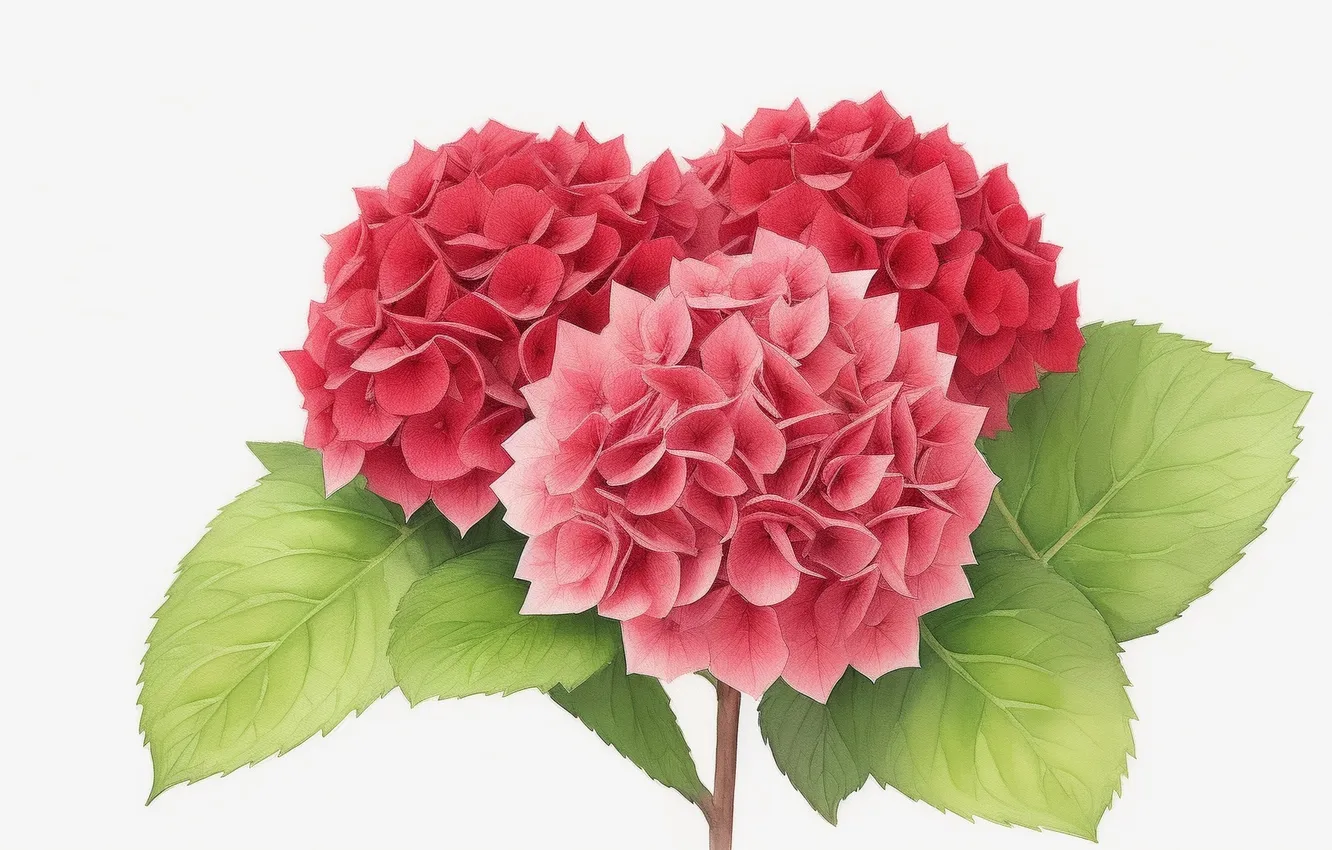 Photo wallpaper flowers, red, green, green, tenderness, figure, colored, plant