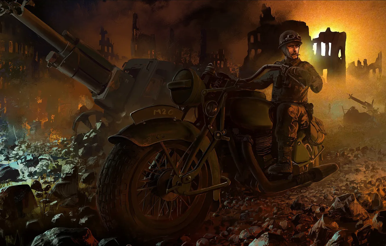 Photo wallpaper the city, war, art, racer, as, destroyed, scout, Ghost