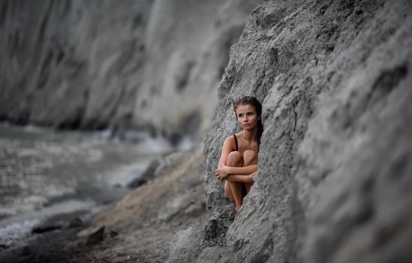 Photo wallpaper sea, summer, look, face, rocks