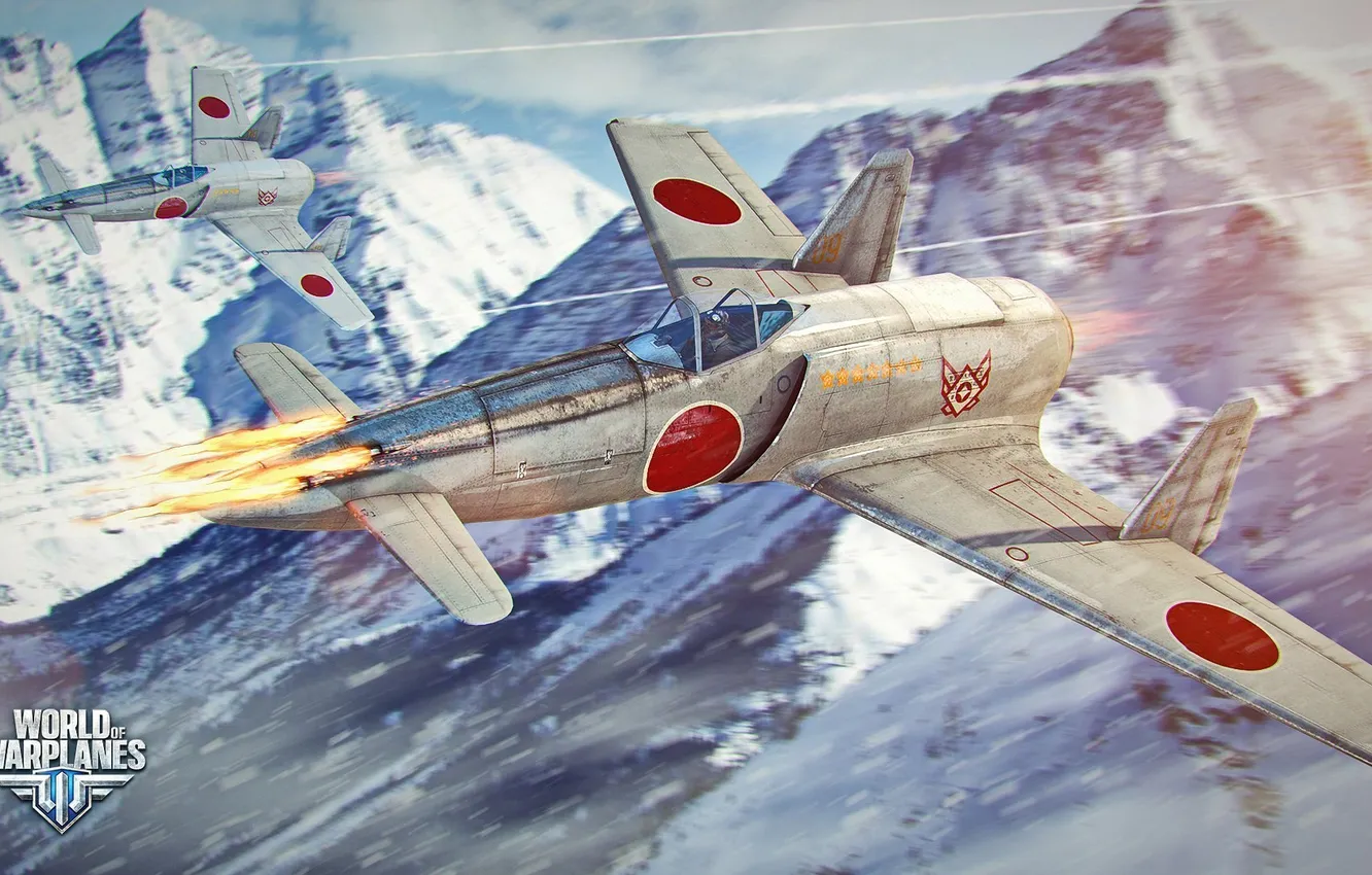 Photo wallpaper snow, the plane, Japan, aviation, air, MMO, Wargaming.net, World of Warplanes