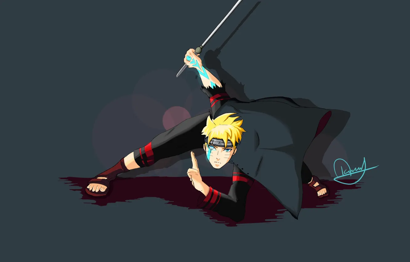 Photo wallpaper sword, Naruto, ken, blade, ninja, shinobi, hitaiate, scar