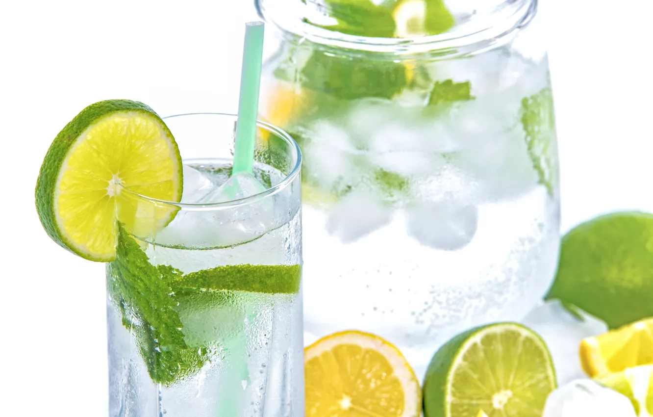 Photo wallpaper ice, lime, mint, lemonade