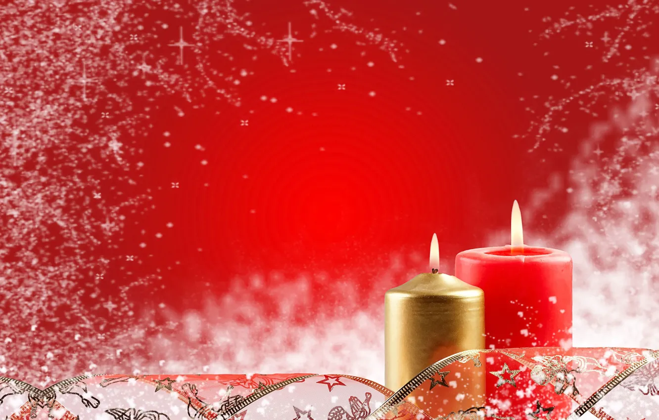 Photo wallpaper red, new year, candles
