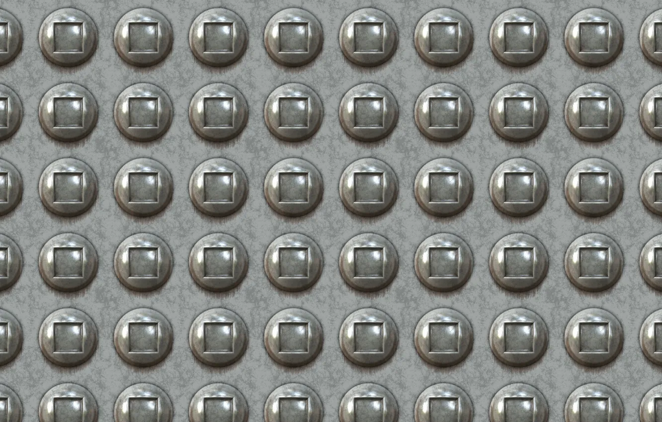 Photo wallpaper surface, metal, glare, grey, background, round, buttons, texture