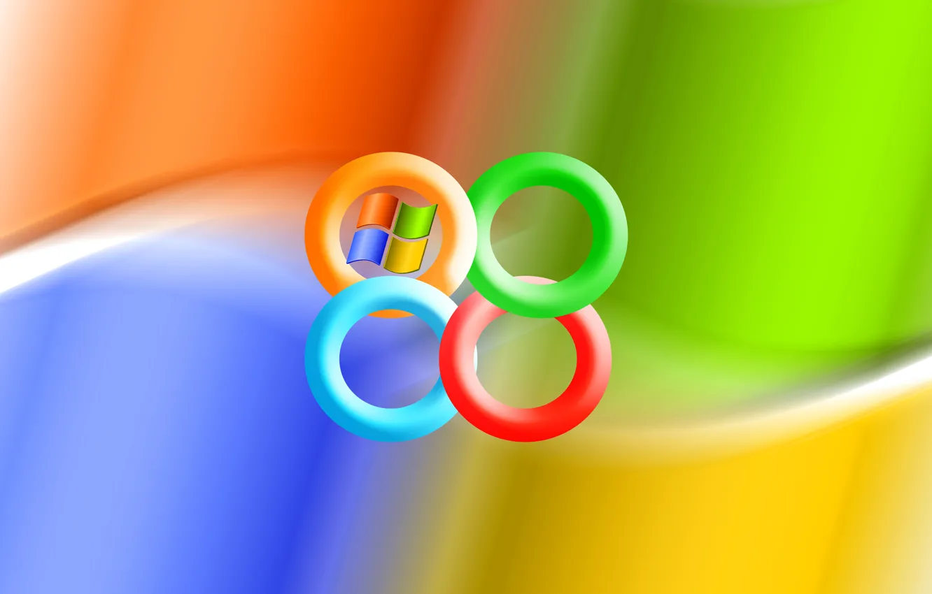 Photo wallpaper computer, color, ring, emblem, windows, operating system