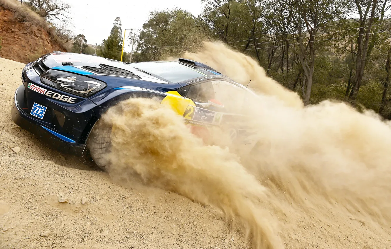 Photo wallpaper Dust, Volkswagen, WRC, Rally, Polo
