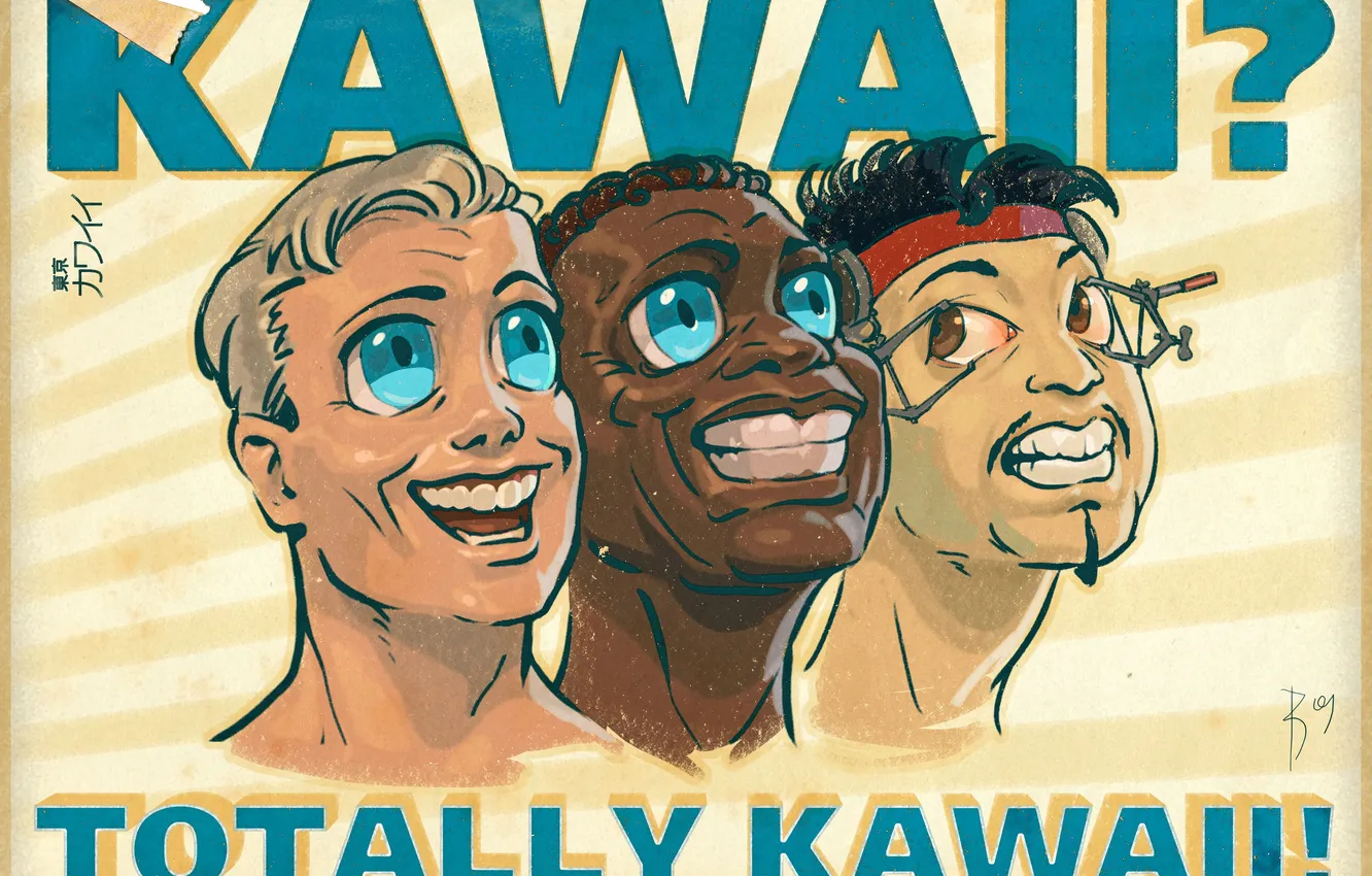 Photo wallpaper poster, Kawai, Waldemar Kazak, Negro, Asian, European