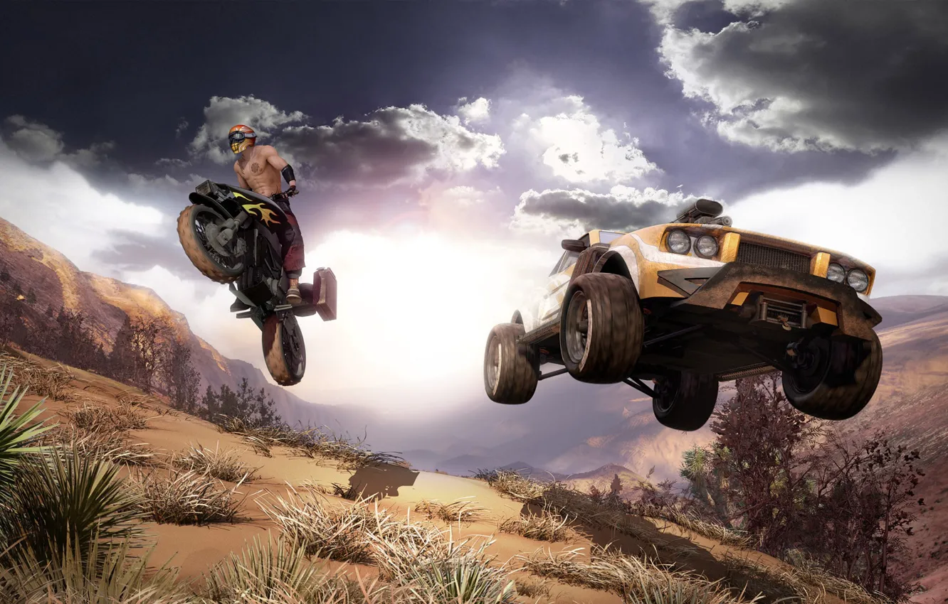 Photo wallpaper machine, flight, race, motorcycle, Fuel