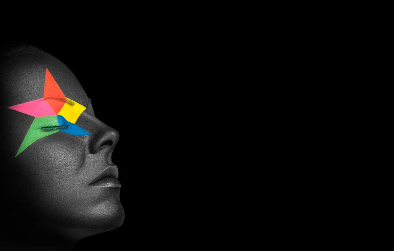 Photo wallpaper stars, face, makeup, makeup