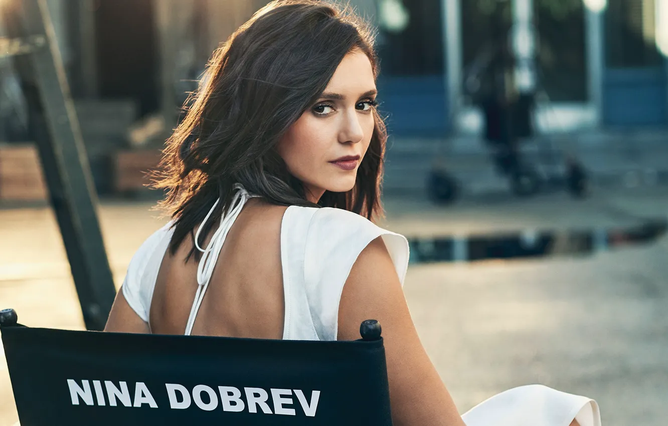 Photo wallpaper look, girl, portrait, beauty, Nina Dobrev, bokeh