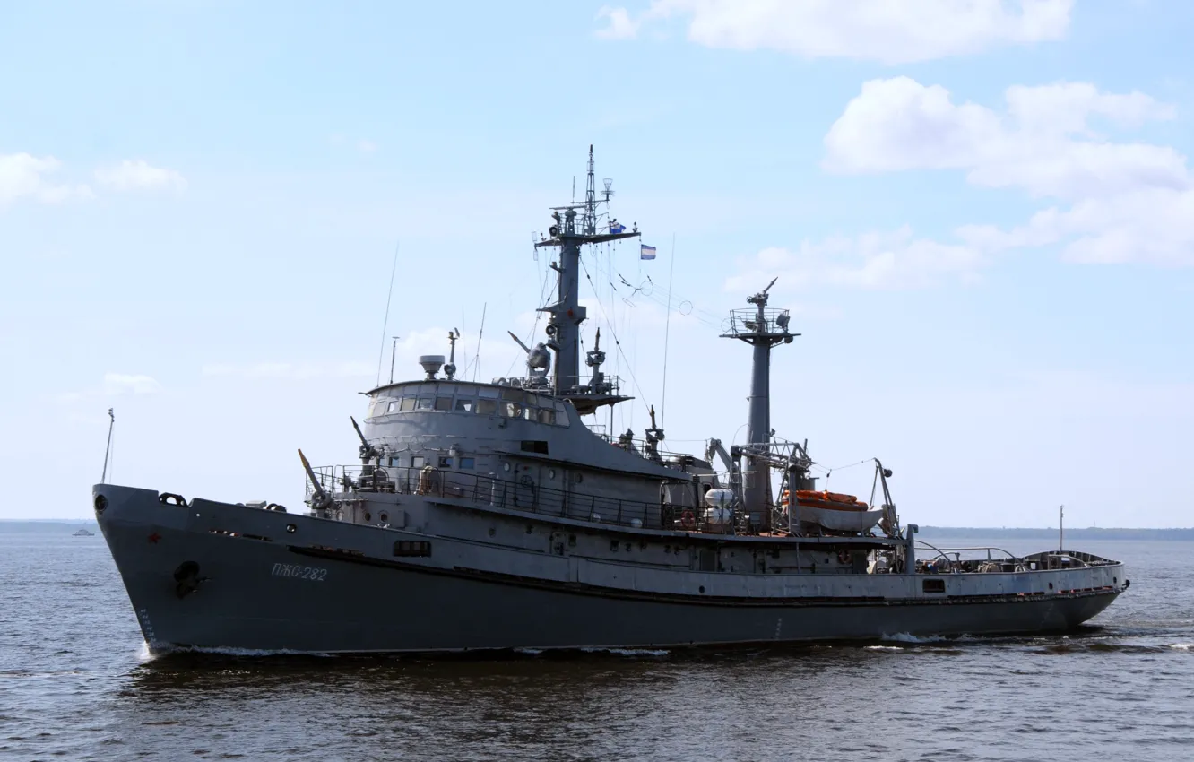 Photo wallpaper The ship, fire, auxiliary fleet