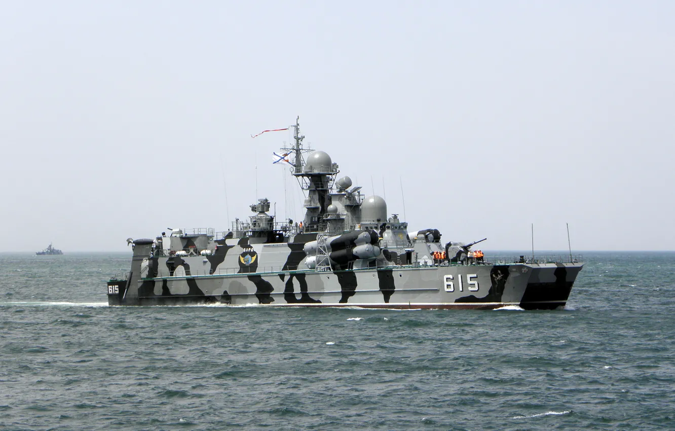 Photo wallpaper sea, camouflage, hovercraft, Navy, The flag of St. Andrew, The black sea fleet, Rocket ship, …